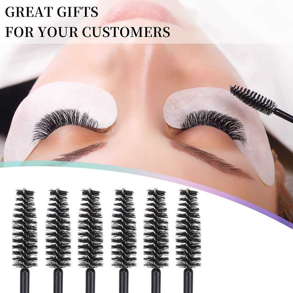 100 Pack Mascara Wand Eyelash Brush Disposable Eye Lash Applicator Makeup Tool Kit (Black-Handle100Pcs)